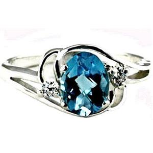 SR176, Swiss Blue Topaz, 925 Sterling Silver Ring