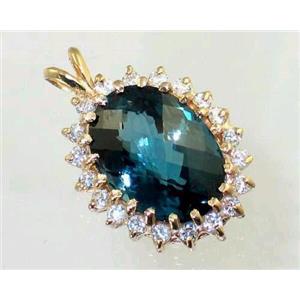 P270, London Blue Topaz 14K Gold Pendant