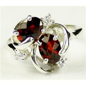 Sterling Silver Ladies Ring, Mozambique Garnet, SR016