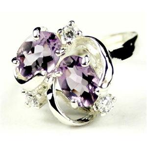 Sterling Silver Ladies Ring, Amethyst, SR016