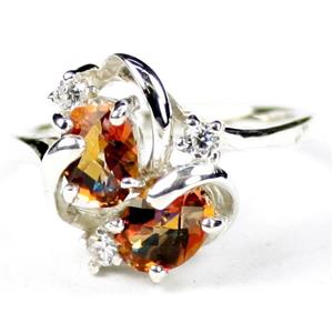 Sterling Silver Ladies Ring, Twilight Fire Topaz, SR016