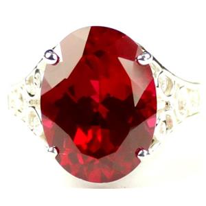 Sterling Silver Ladies Ring, Created Ruby, SR049