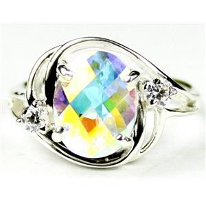 Sterling Silver Ladies Ring, Mercury Mist Topaz, SR021