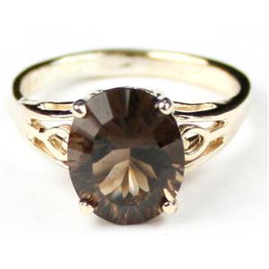 10K, 14K or 18K Gold Ladies Ring, Smoky Quartz (Concave Cut), R139