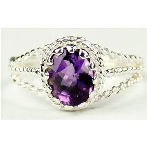 925 Sterling Silver Ladies Ring, Amethyst, SR070