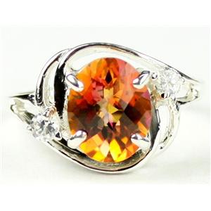 Sterling Silver Ladies Ring, Twilight Fire Topaz, SR021
