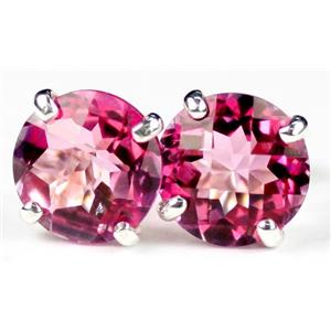 14k Gold Post Earrings, Pure Pink Topaz, E112