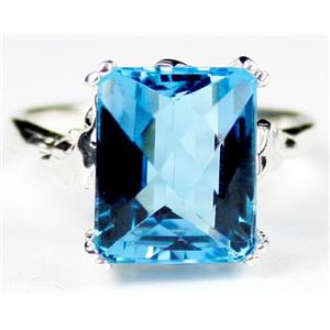 SR188, Swiss Blue Topaz, 925 Sterling Silver Ring