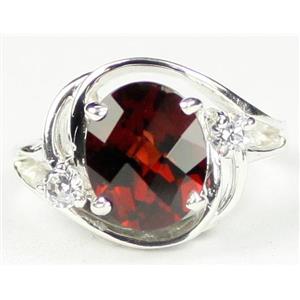 Sterling Silver Ladies Ring, Mozambique Garnet, SR021