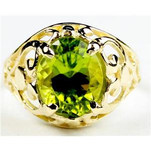 10K, 14K or 18K Gold Ladies Ring, Peridot, R004