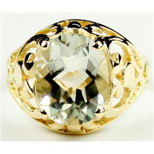 10K, 14K or 18K Gold Ladies Ring, Green Amethyst, R004