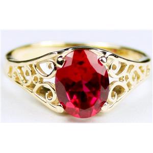 10K, 14K or 18K Gold Ladies Ring, Created Ruby, R005