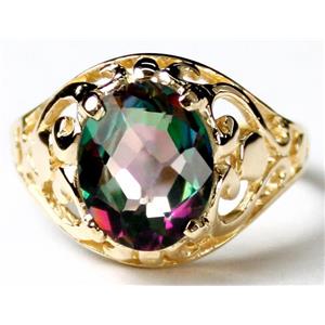 10K, 14K or 18K Gold Ladies Ring, Mystic Fire Topaz, R004