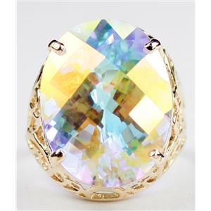 10K, 14K or 18K Gold Ladies Ring, Mercury Mist Topaz, R291