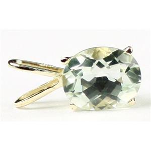 P002, Green Amethyst 14k Gold Pendant