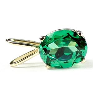 P002, Russian Nanocrystal Emerald, 14k Gold Pendant