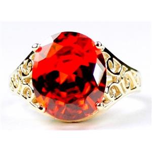 10K, 14K or 18K Gold Ladies Ring, Created Padparadscha CZ, R057