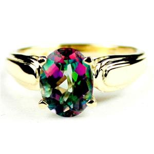 10K, 14K or 18K Gold Ladies Ring, Mystic Fire Topaz, R058