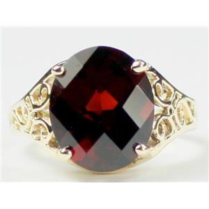 10K, 14K or 18K Gold Ladies Ring, Mozambique Garnet, R057