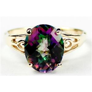 10K, 14K or 18K Gold Ladies Ring, Mystic Fire Topaz, R139