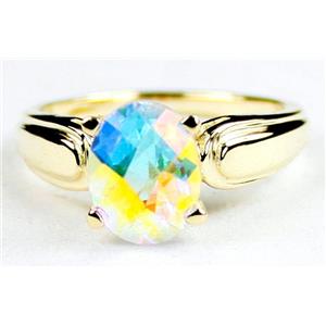 10K, 14K or 18K Gold Ladies Ring, Mercury Mist Topaz, R058