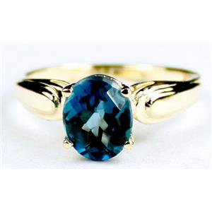10K, 14K or 18K Gold Ladies Ring, London Blue Topaz, R058