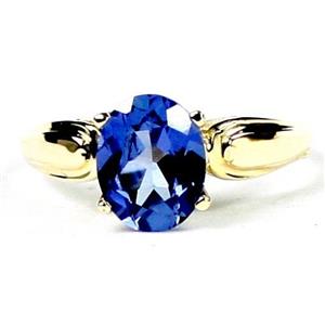 10K, 14K or 18K Gold Ladies Ring, Created Blue Sapphire, R058