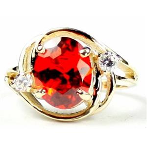 10K, 14K or 18K Gold Ladies Ring, Created Padparadscha Sapphire, R021