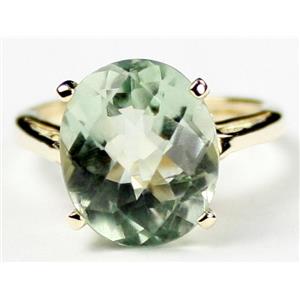 10K, 14K or 18K Gold Ladies Ring, Green Amethyst, R055