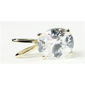 P002, Cubic Zirconia 14k Gold Pendant