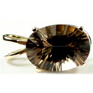 P004, Smoky Quartz 14k Gold Pendant