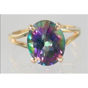 10K, 14K or 18K Gold Ladies Ring, Mystic Fire Topaz, R132