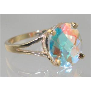 10K, 14K or 18K Gold Ladies Ring, Mercury Mist Topaz, R132