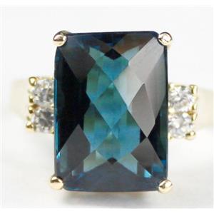 10K, 14K or 18K Gold Ladies Ring, London Blue Topaz, R201