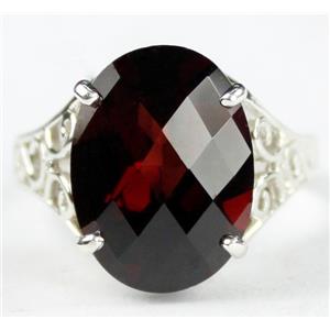 Sterling Silver Ladies Ring, Mozambique Garnet, SR049