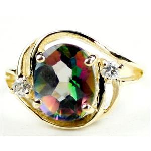 10K, 14K or 18K Gold Ladies Ring, Mystic Fire Topaz, R021