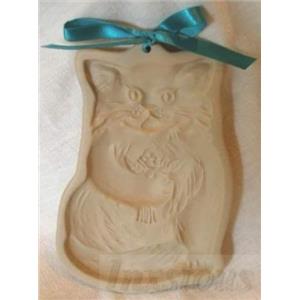 Brown Bag Cookie Art Mold * 1983 Cat with Flowers Mint