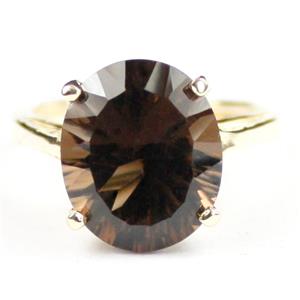 10K, 14K or 18K Gold Ladies Ring, Smoky Quartz (Concave Cut), R055