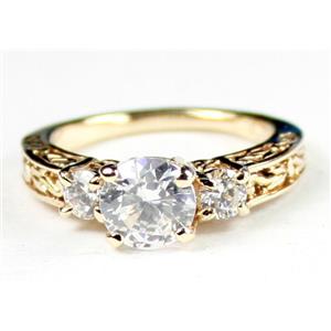 10K, 14K or 18K Gold Ladies Ring, Cubic Zirconia w/ Accents, R254