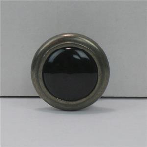1-5/8" Black Center Cabinet Knob Brushed Brass -Drawer Pull Furniture Handle 403