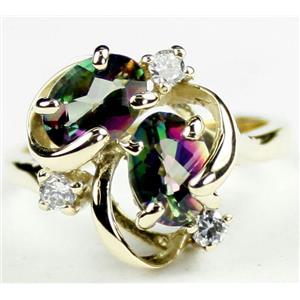 10K, 14K or 18K Gold Ladies Ring, Mystic Fire Topaz, R016