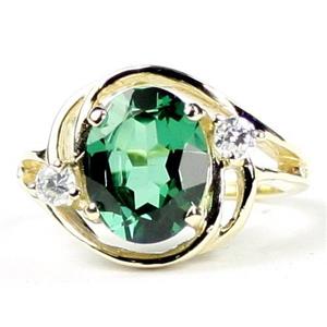 10K, 14K or 18K Gold Ladies Ring, Russian Nanocrystal Emerald, R021