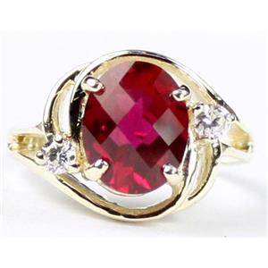 10K, 14K or 18K Gold Ladies Ring, Created Ruby, R021