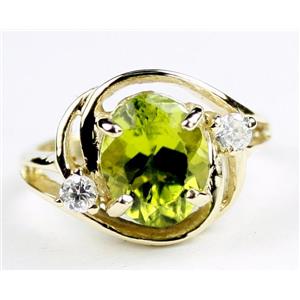 10K, 14K or 18K Gold Ladies Ring, Manchurian Peridot, R021