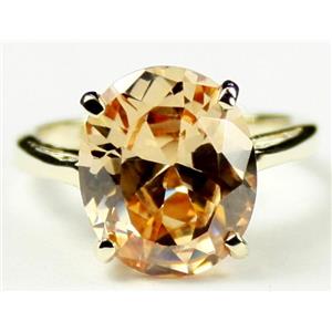 10K, 14K or 18K Gold Ladies Ring, Champagne CZ, R055