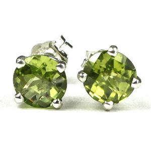 925 Sterling Silver Post Earrings, Peridot, SE012