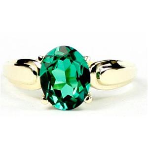 10K, 14K or 18K Gold Ladies Ring, Russian Nanocrystal Emerald, R058