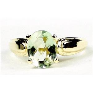 10K, 14K or 18K Gold Ladies Ring, Green Amethyst (Prasiolite), R058