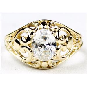 10K, 14K or 18K Gold Ladies Ring, Cubic Zirconia, R111