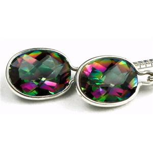 925 Sterling Silver Threader Earrings, Mystic Fire Topaz, SE005